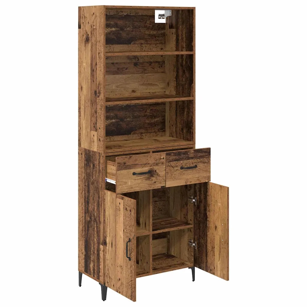 Credenza | Madia | Buffet da pranzo | Armadio da pranzo Legno vecchio 69,5 x 34 x 180 cm Legno multistrato