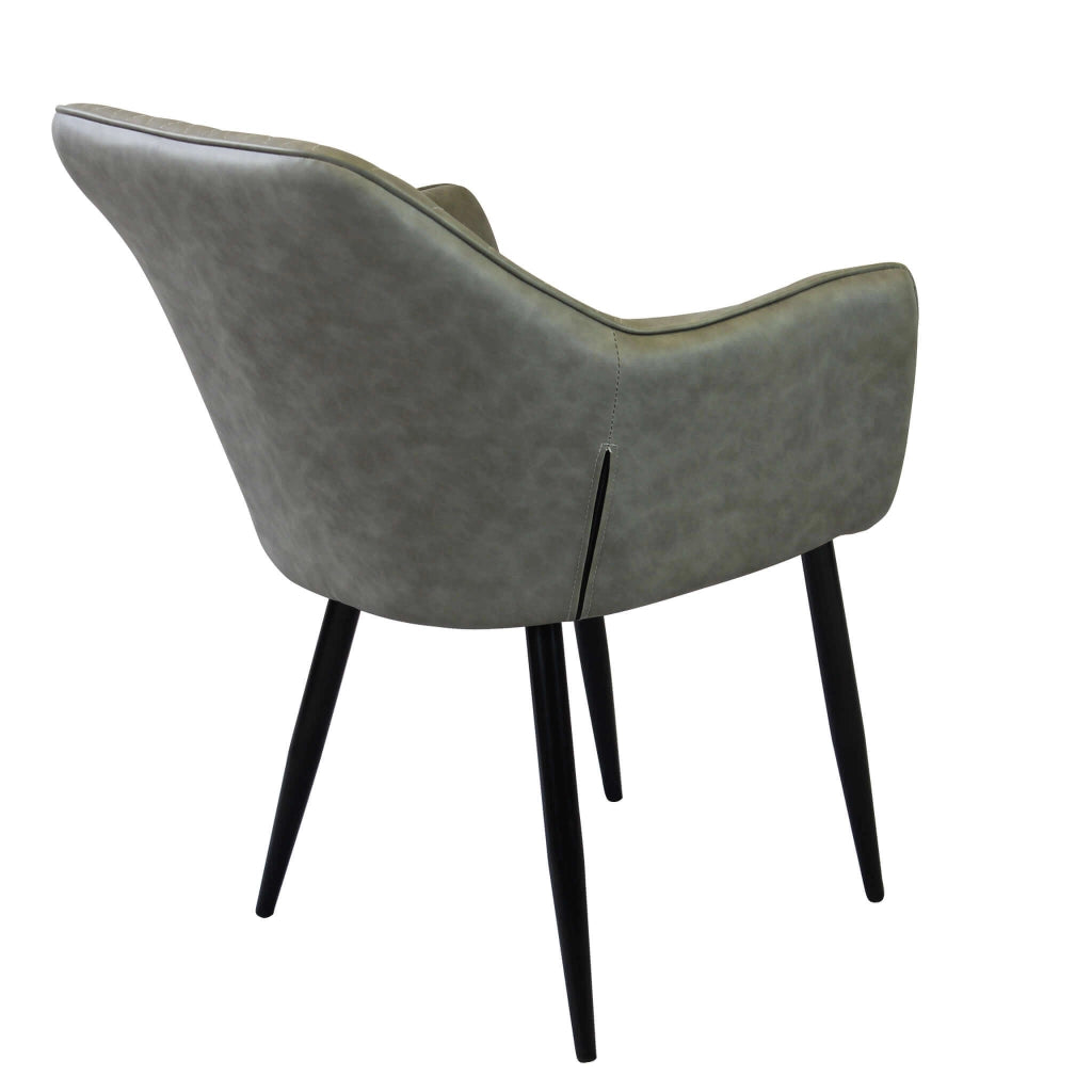 Poltrona per Sala da Pranzo in Ecopelle Metallo cm 48x62x83 - ROBIN
