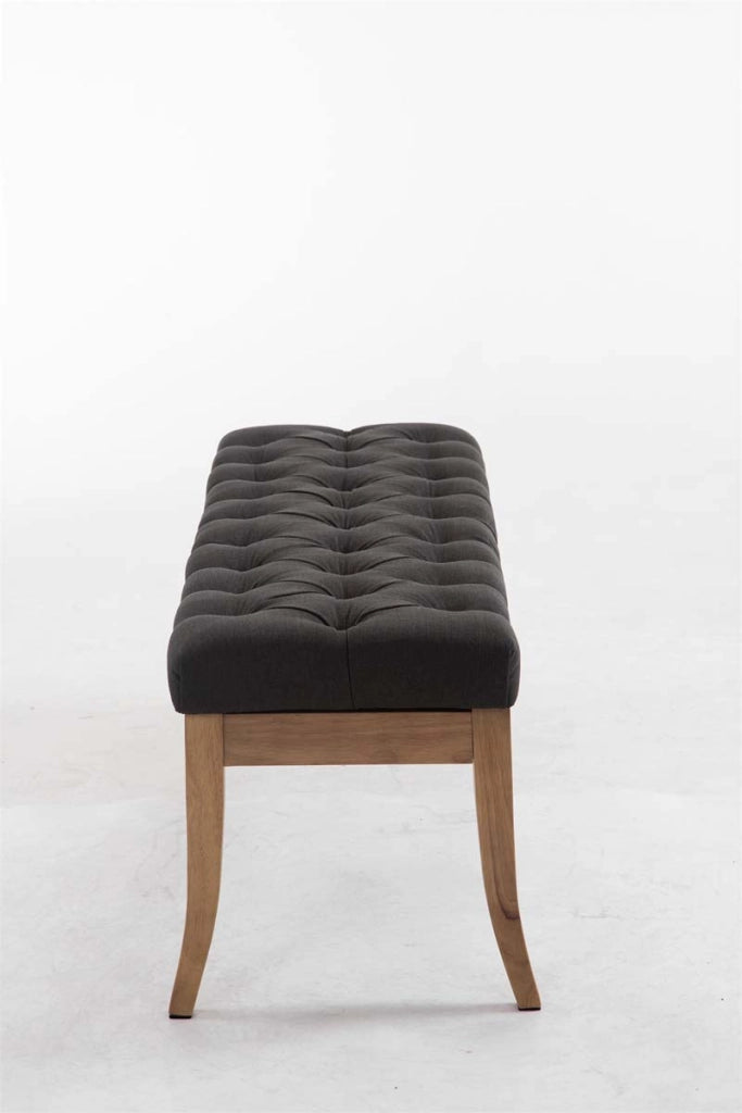 Panca design RAMSES in legno chiaro antico tessuto grigio scuro,120 cm