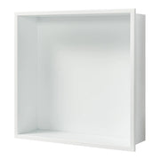 Scaffale dal design senza tempo per soggiorno/camera da letto unità di stoccaggio integrata acciaio inox 32 x 32 x 10 cm bianco opaco 03_0011192
