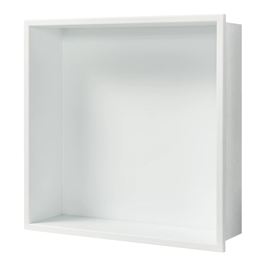 Scaffale dal design senza tempo per soggiorno/camera da letto unità di stoccaggio integrata acciaio inox 32 x 32 x 10 cm bianco opaco 03_0011192
