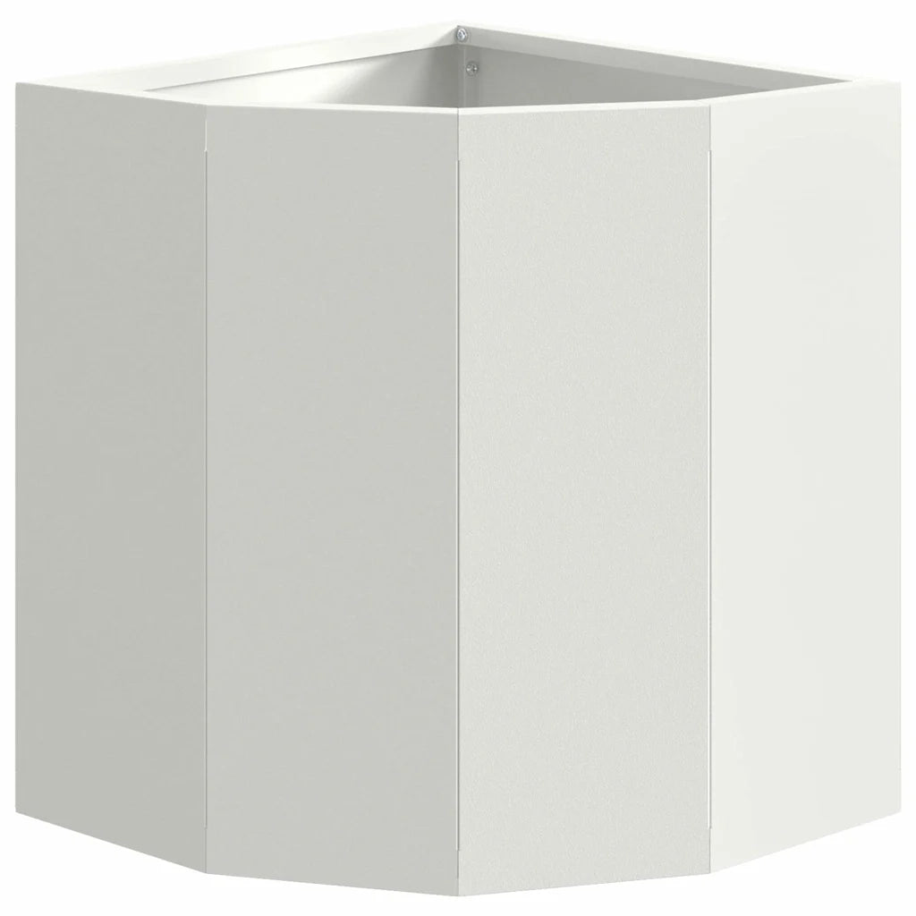 Fioriere | Cassetta per fiori | Vaso d'angolo Bianco 30 x 30 x 35 cm Acciaio