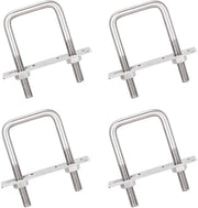 U-bout in acciaio per fissaggio di tubi - 4 pezzi - U-bout con vite - Fermo tubo per fissaggio di tubi - Dimensioni: 50 x 80 mm - Acciaio - M8 - 4 pezzi