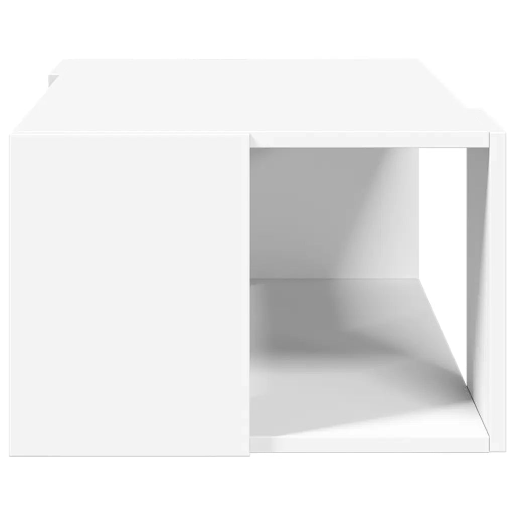 Tavolino da Salotto Bianco 89,5x48x30 cm in Legno Multistrato 848150