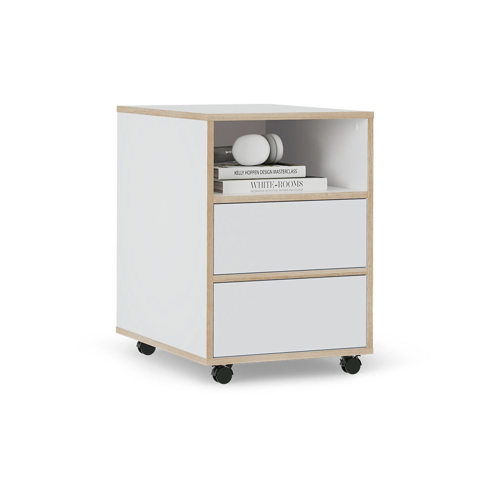 Vicco Contenitore per rotoli Bianco 42 x 55 cm con ripiani e 2 cassetti