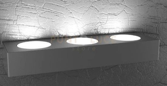 ECCENTRIC APPLIQUE 3 LUCI MONOEMISSIONE GRIGIO ANTRACITE 1156-A3-GA