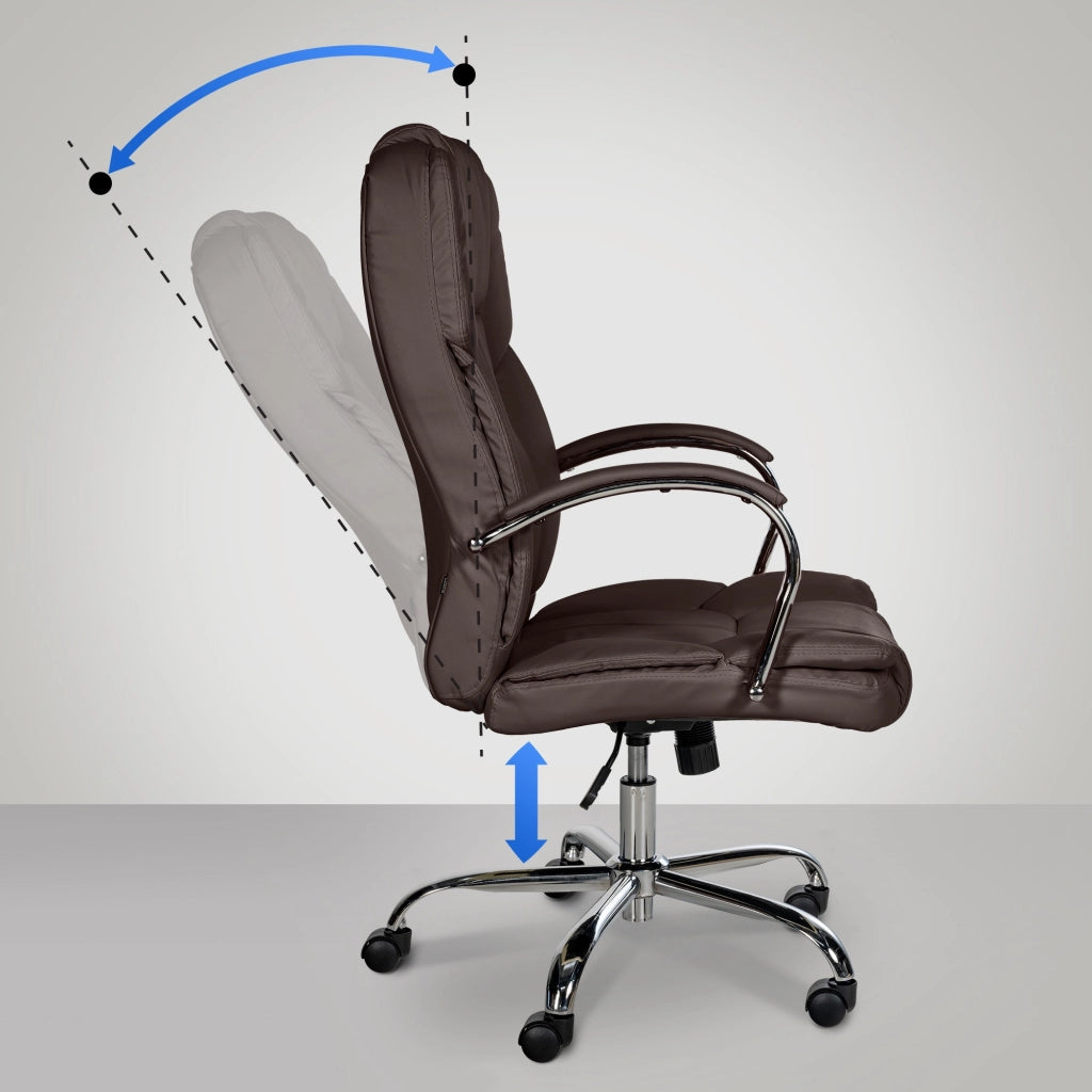 Poltrona ufficio XXL Xanthos in similpelle marrone