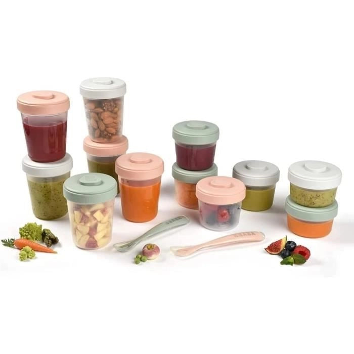 BEABA Pack 1  pasto Eucalipto (2x90ml + 4x150ml + 6x250ml + 2 misurini 1a età)