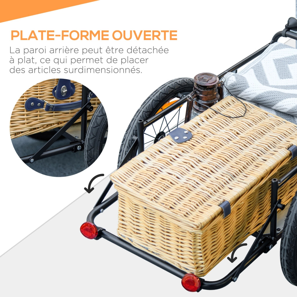 Rimorchio bici pieghevole 65L ¨C zephmum ¨C grigio, max 40KG