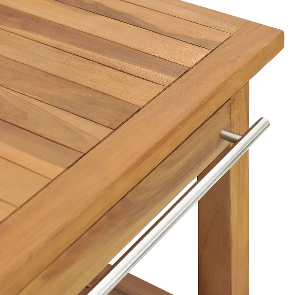 Mobile Vanità Bagno e Lavandini Marmo Crema Legno Massello Teak 3096585