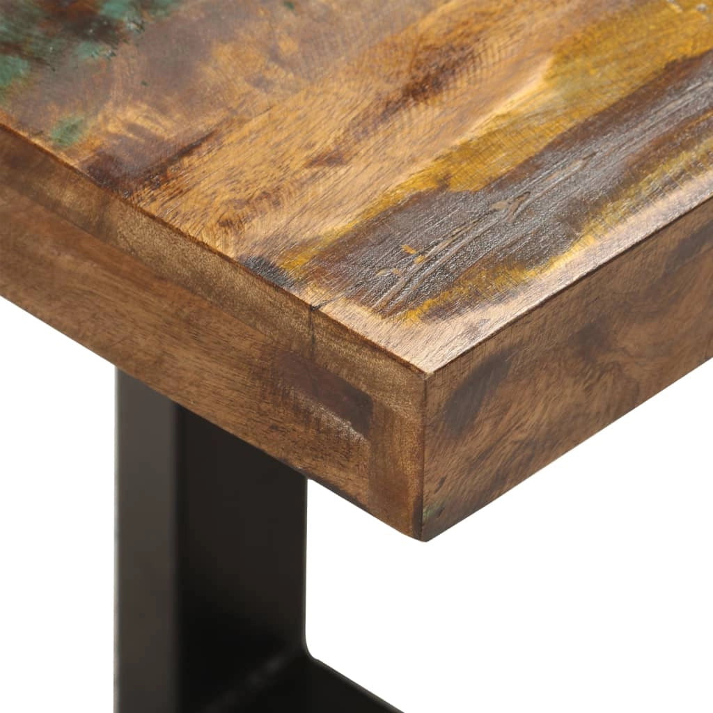Panca 110 x 35 x 46 cm in legno massello di recupero e acciaio 02_0011005