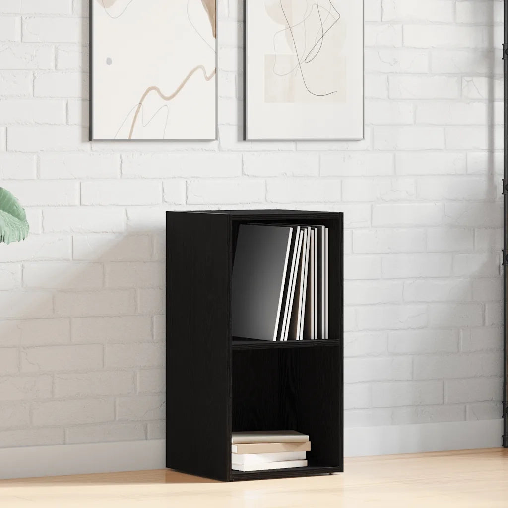 Scatola per Contenitori LP in Rovere Nero 71x34x36cm Truciolato