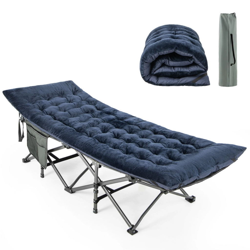 Cuscino per sdraio con 4 cinghie di fissaggio tasca per fissare al letto, Cuscino spesso 190x70x7cm Blu-Cuscini