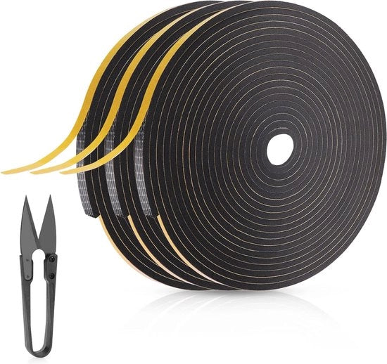 Tape a doppia faccia autoadesivo per isolamento acustico e termico - 3 rotoli da 5 m