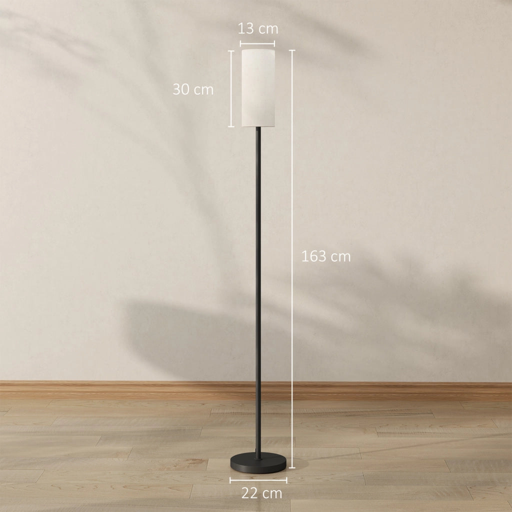 Lampada da terra ¨C zephmum ¨C bianco, telaio metallico, paralume in lino