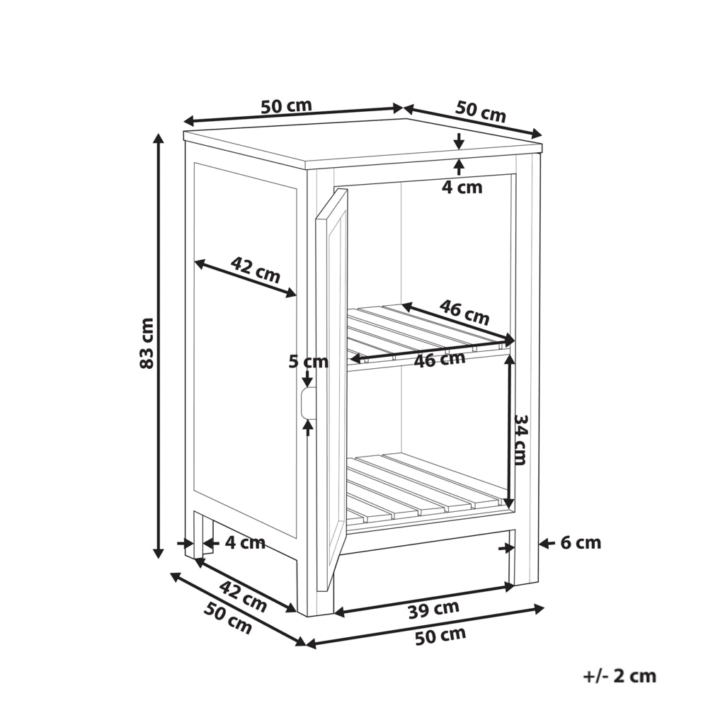 Mobile da cucina per esterni in legno di acacia marrone marrone 1 anta 50 x 50 x 83 cm Giardino Cucina Pranzo