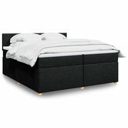 Giroletto a Molle con Materasso Nero 200x200 cm in Tessuto