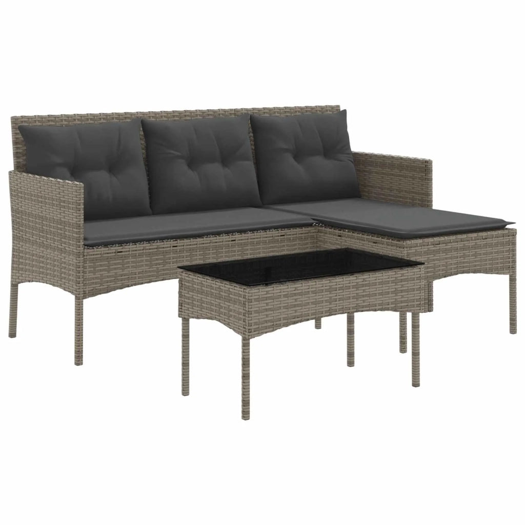 Set Divano da Giardino con cuscino 2 pcs polyrattan