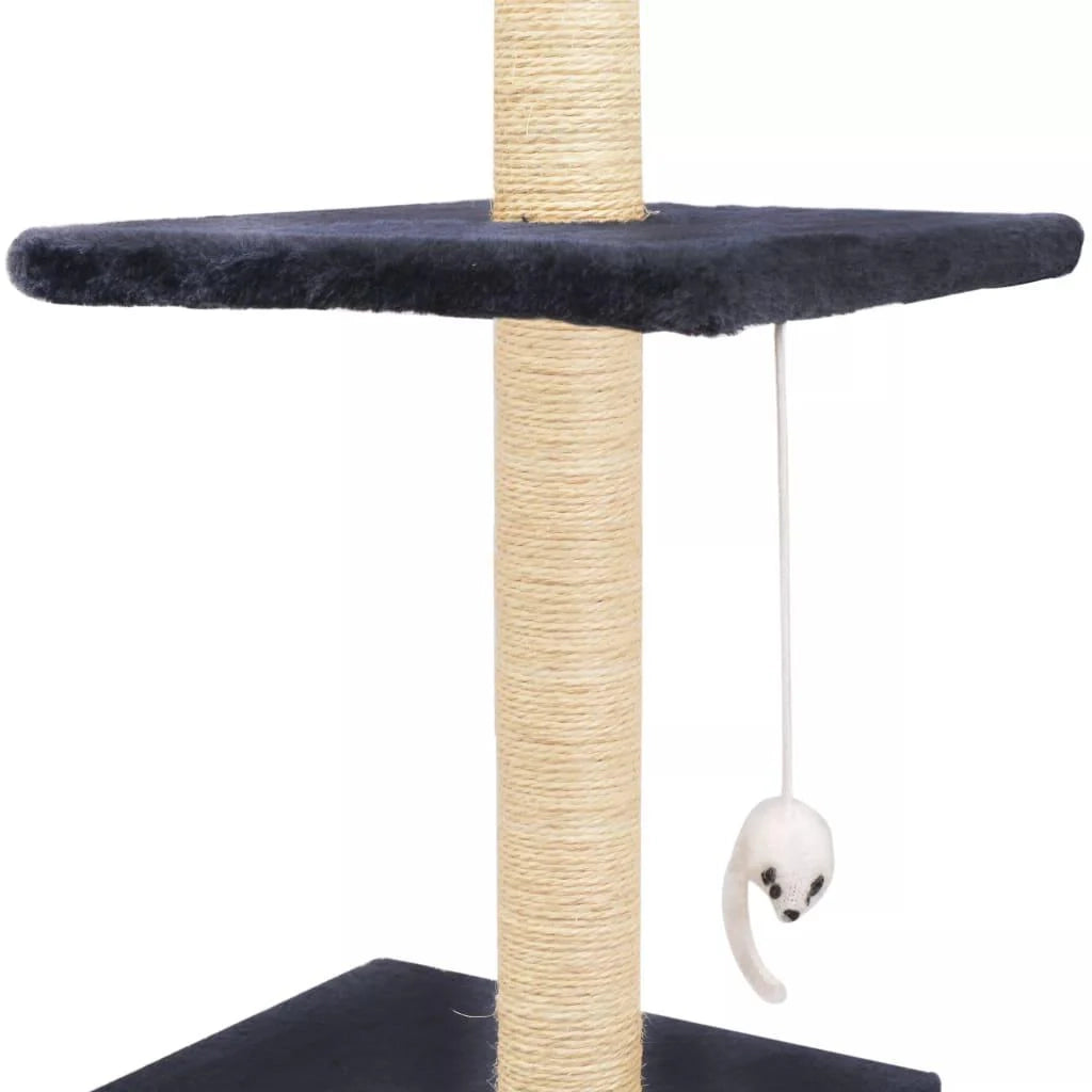 Tiragraffi albero per gatti cuccia per gatti giocattolo peluche sisal 260 cm blu scuro 3702086