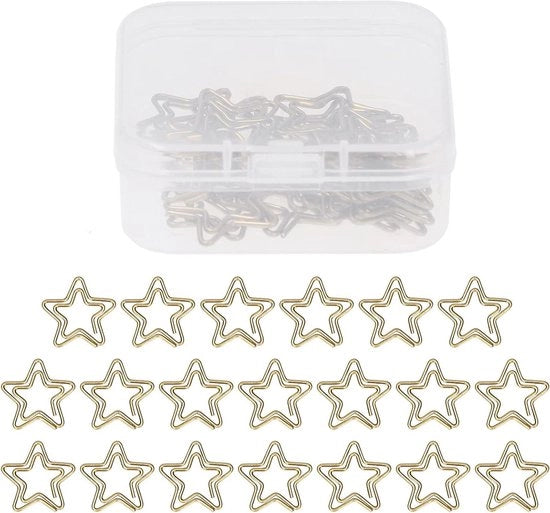 20 clip per cartone in acciaio dorato - clip per cartelle - clip mini - clip per annotazioni per ufficio, scuola e decorazione domestica (20 x 1,8 cm)
