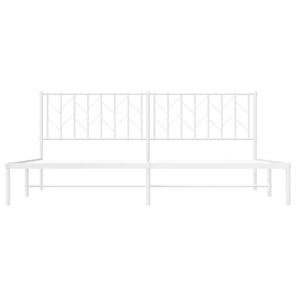 Giroletto con Testiera-Struttura Letto con testiera Metallo Bianco 193x203 cm 948680