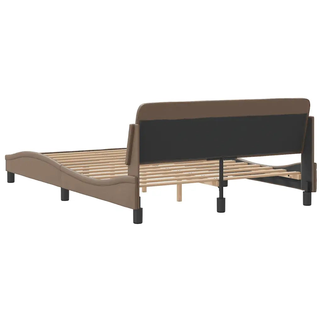 Giroletto-Struttura Letto Dover Cappuccino 120x200 cm in Similpelle