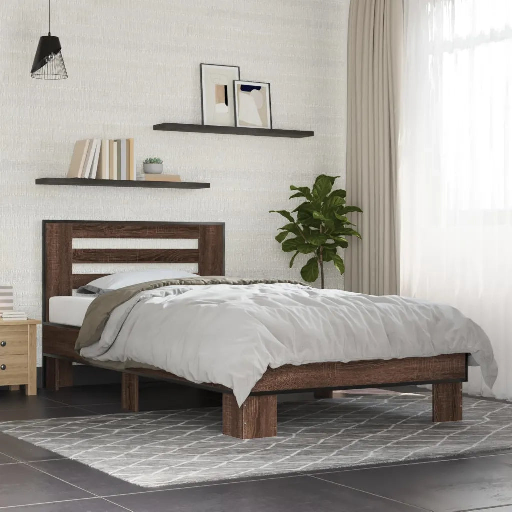 Giroletto Rovere Marrone 100x200 cm Legno Multistrato e Metallocod mxl 92643