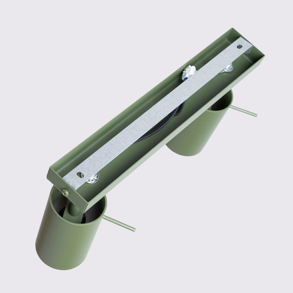Plafoniera TORQUE Pure Lume verde oliva 30cm 2 spot GU10