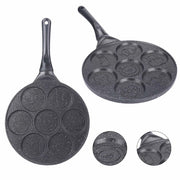 Trade Shop - Padella Antiaderente Per Pancake Uova Cialde Con 7 Stampi Forme Animali Rotonde 624391 -