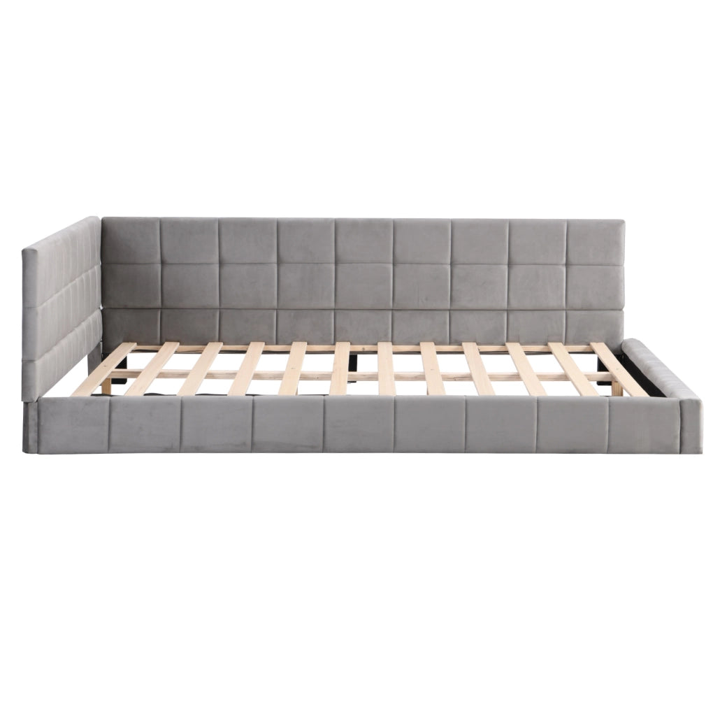 Divano letto 140x200 cm; stile classico; tessuto; grigio (Senza materasso)