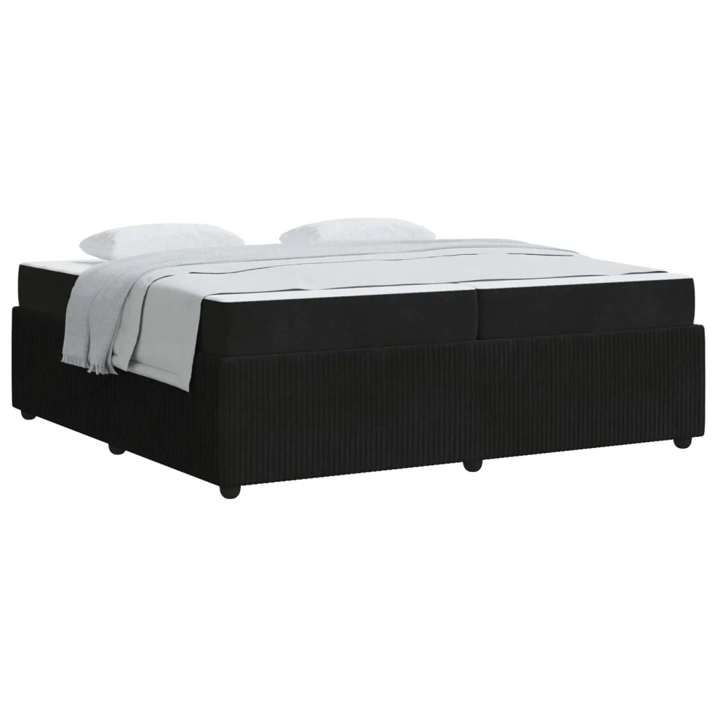 Struttura del letto con materasso Nero 200 x 200 cm Tessuto