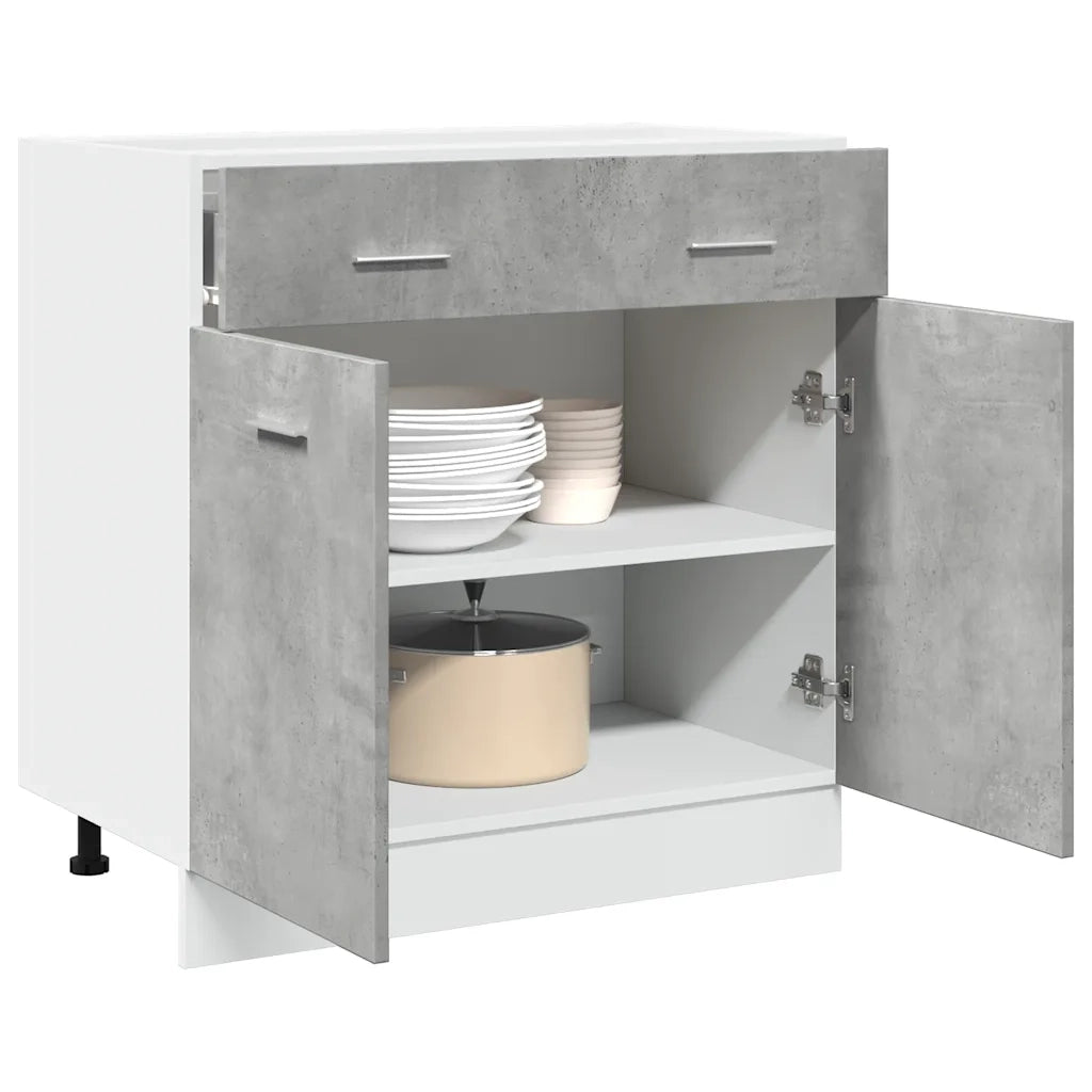 Armadio Inferiore Cassetto Â“LyonÂ” Grigio Cemento 80x46x81,5
