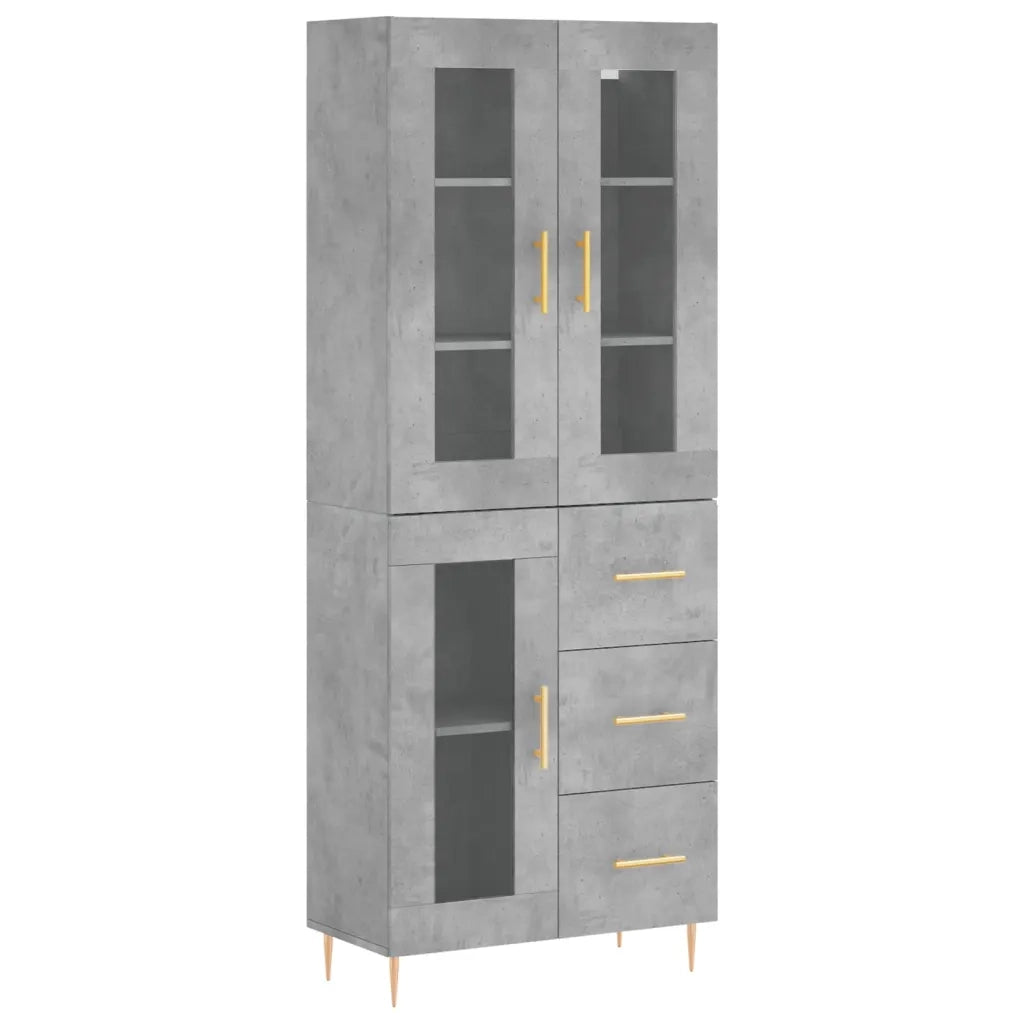 Credenza-Buffet-Armadio da cucina Grigio Cemento 69,5x34x180 cm in Legno Multistrato 730047