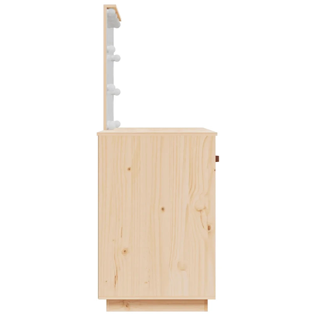 Toeletta con LED 95x50x133,5 cm in Legno Massello di Pino 820092
