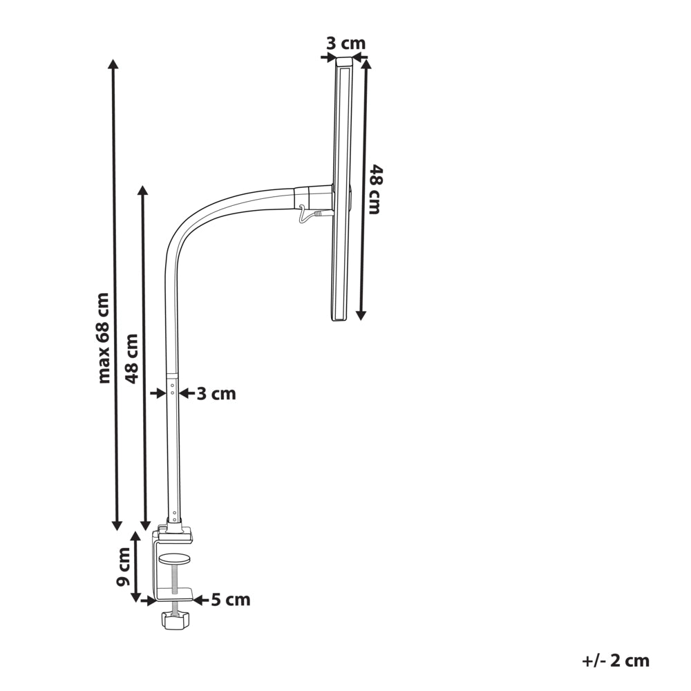 Lampada da tavolo LED nero 48 cm materiale sintetico luce sensore luce 3 colori stile moderno