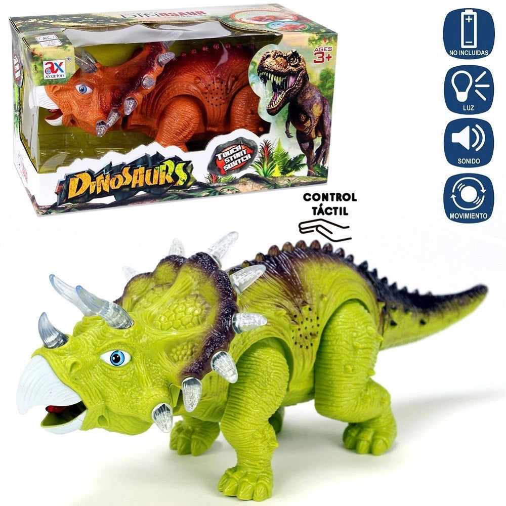 Trade Shop - Dinosauro Triceratopo Camminante Con Luci Suoni E Movimenti Giocattolo Bambini -