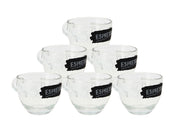 Set 6 Tazzine Tazze Caffè in Vetro senza Piattini Lavagna Espresso