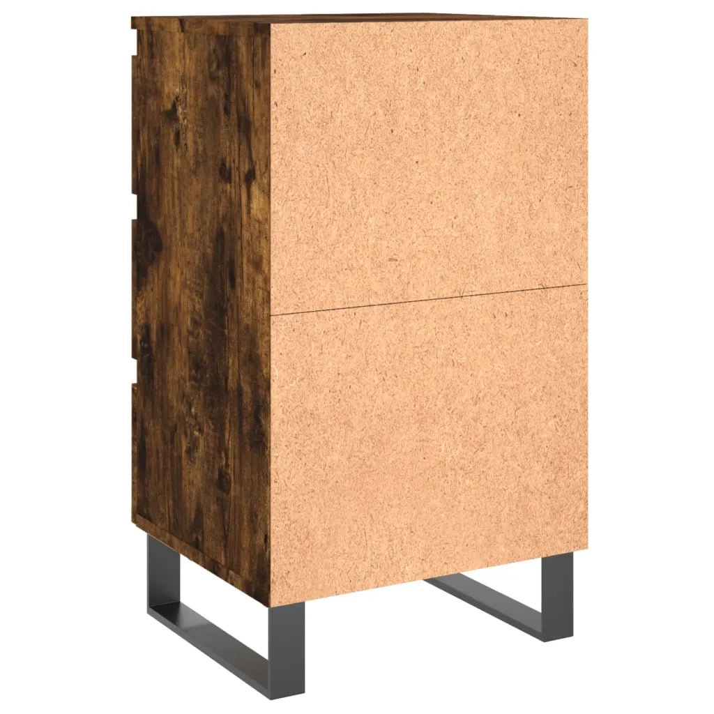 Set di 2 Comodini | Armadio da Notte | Mobiletto da notte Rovere Fumo 40x35x69 cm in Legno Multistrato