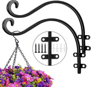 Kit da 2 pezzi di supporto per vaso da esterno - Supporto metallico robusto per vaso da muro - Supporto per vaso da appendere per giardino - Adatto per vasi, ciotole, campane e lanterne - 30,4 x 20,3 cm