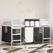 Struttura del Letto Loft per Bambini con Tendine Bianco e Nero 42020811