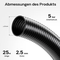 Luisiana OM/I 25m Tubo flessibile Laghetto D25mm 250g/m pompa acqua