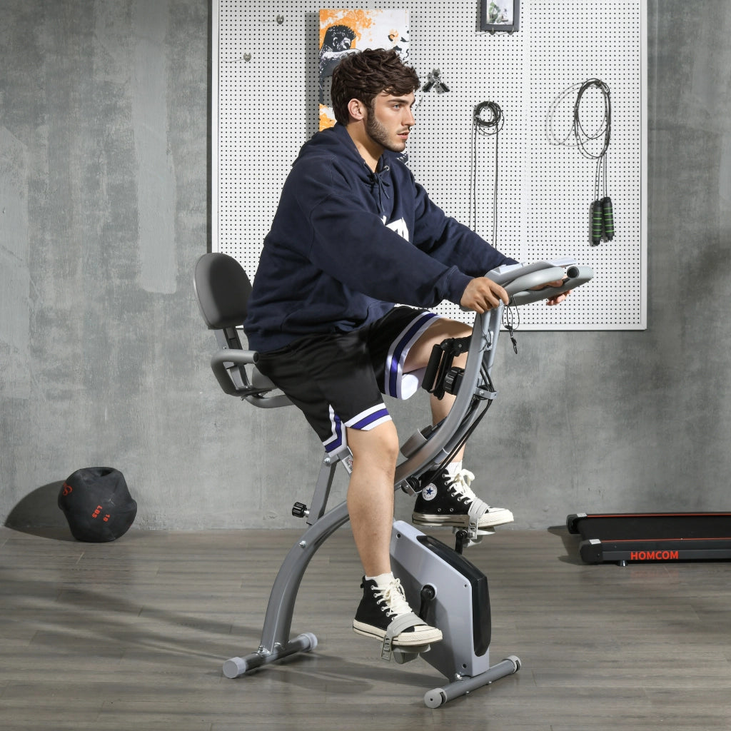 Cyclette pieghevole ¨C Xylo ¨C 8 livelli resistenza magnetica sedile regolabile nero grigio