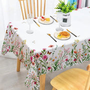 Tappeto per tavolo in plastica resistente all'acqua, fiori, tappeto per tavolo quadrato, resistente alle intemperie, tappeto per tavolo in poliestere, 110x140 cm, per tavolo da giardino, cucina, sala da pranzo.