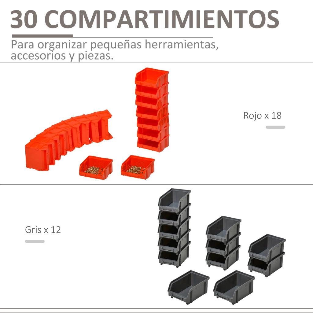 Libreria a parete con scatole ¨C zephmum ¨C rosso 37,5x18x63 cm