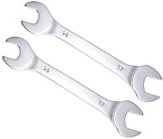 Puntatore a viti a doppia testa - 14mm/17mm - Alto acciaio carbonio - Liscio - Verniciato - 2 pezzi - Lunghezza totale 166mm - Chiave a mozzo