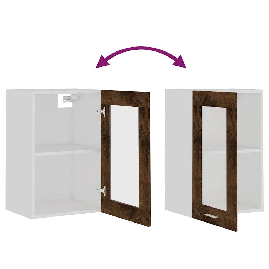 Mobile Pensile “Lyon” Vetro Rovere Fumo 40x31x60 cm 826345
