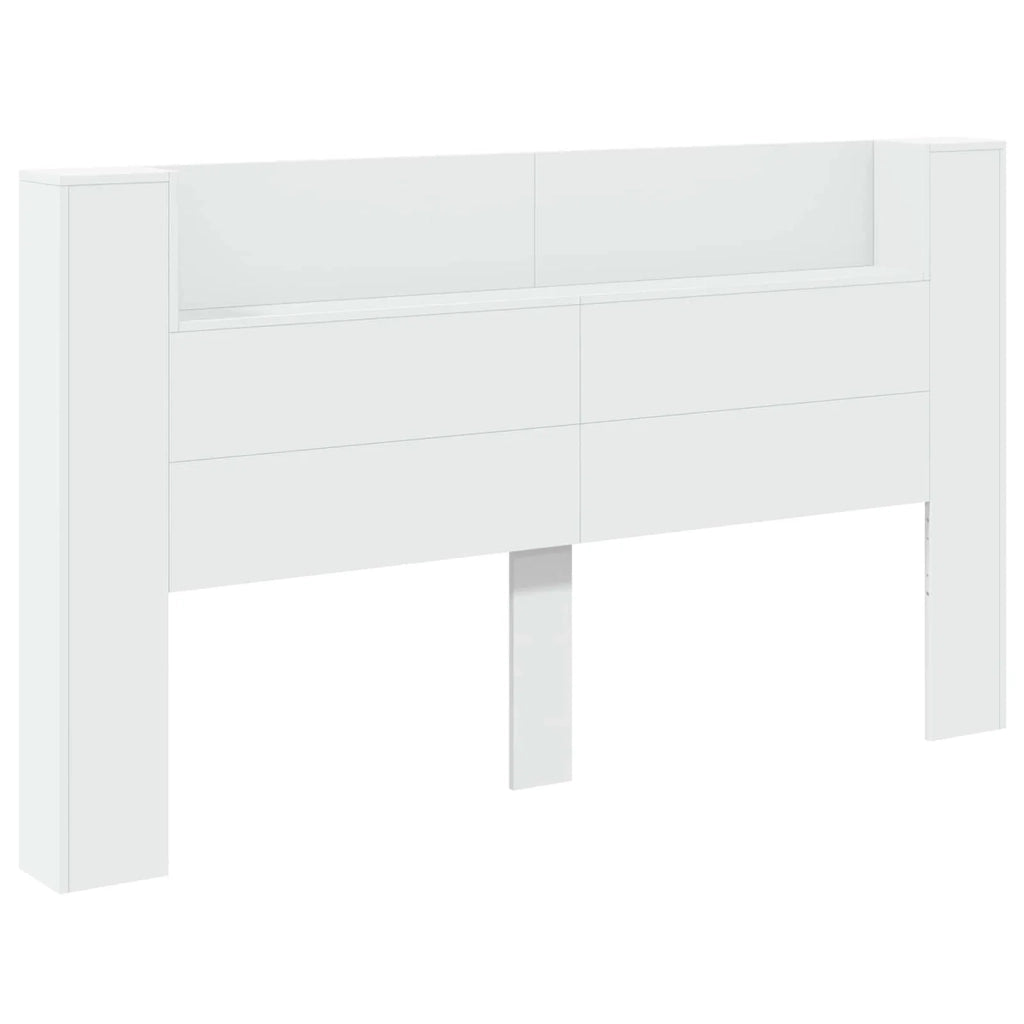 Testiera | Testata letto con mobile e LED Bianco 180 x 16,5 x 103,5 cm