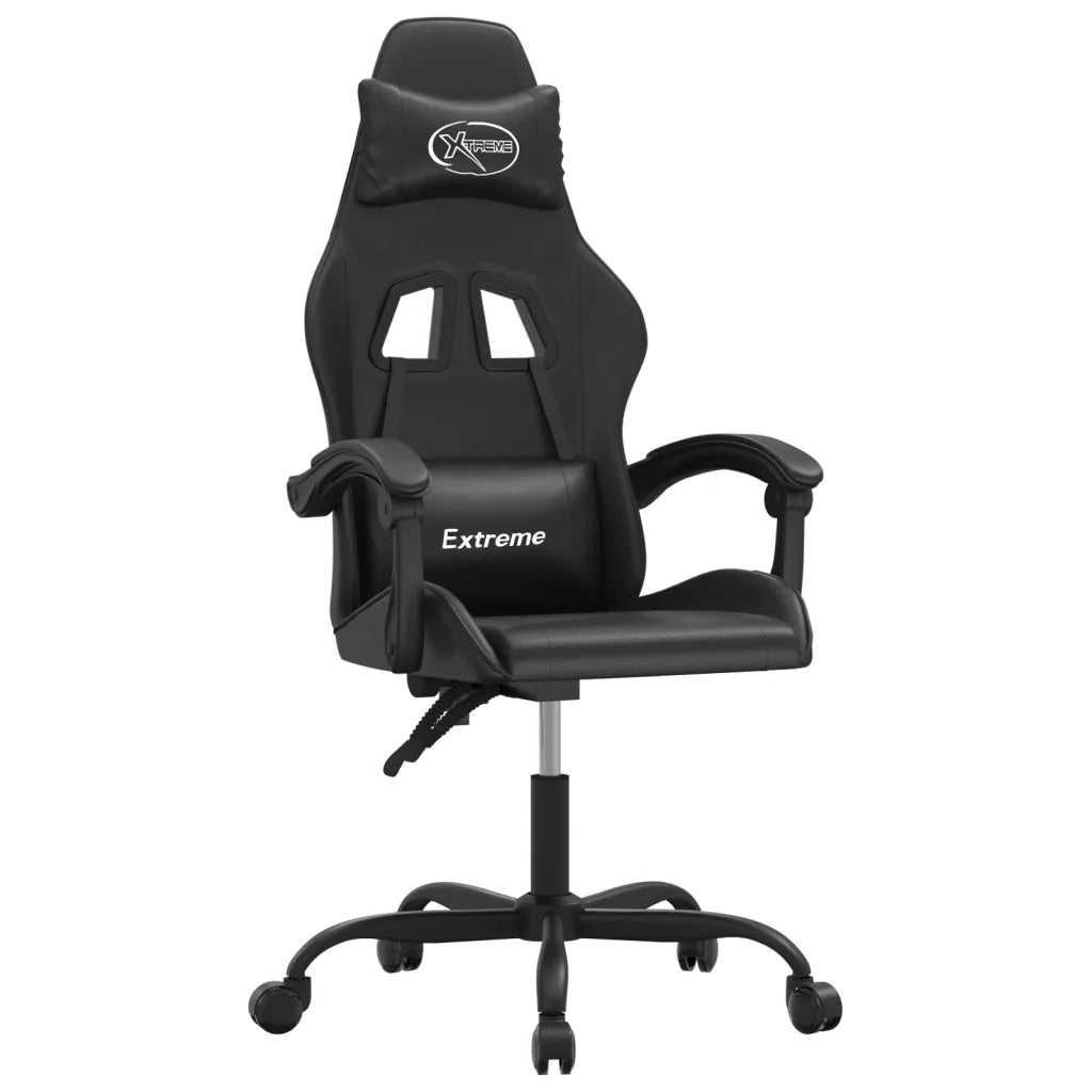 Sedia da Gaming | Sedia da e-sports Girevole Nera in Similpelle