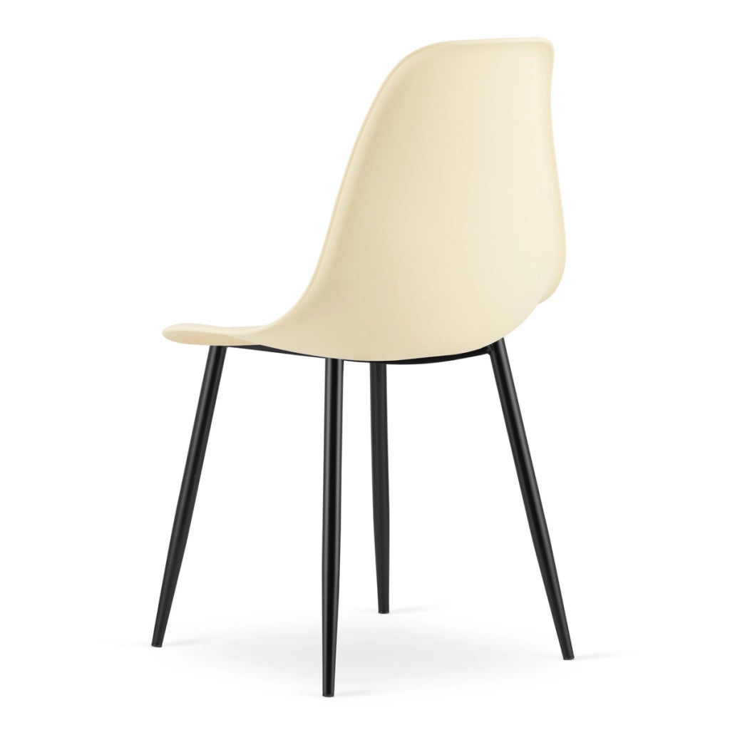 Sedia WAT moderna in crema e metallo nero
