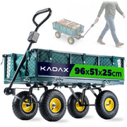 Carrello da giardino KADAX, carriola, trasporto da spiaggia, rimorchio, 300 kg, con telone, grande